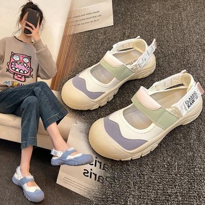 Damen Flats Flache Schuhe Flacher Ausschnitt Runde Zehenpartie Lässige Damen Sportschuhe Dicke Sohlen Vielseitiger Sportschuh Neuer Sommerstil