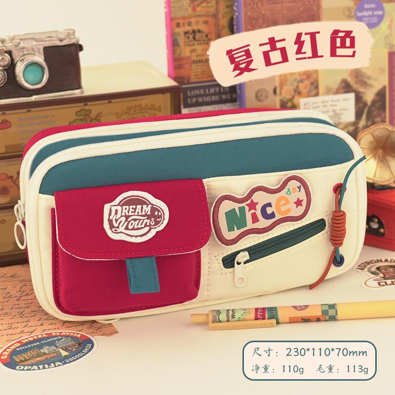 Pencil Bag Gentle Lazy Wind Student Stationery Bag Soft Girl High Value Girl Junior High School Ins Wind Large Capacity