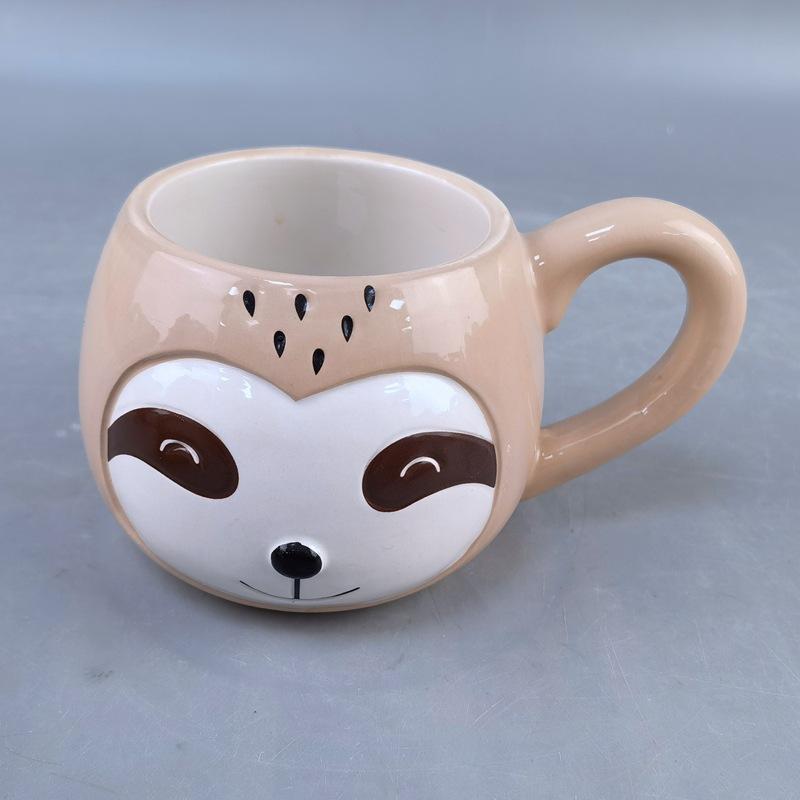 Cartoon Cute Ceramic Mug Gift Home Sloth With Handle Breakfast Cereal Cup Milk Cup