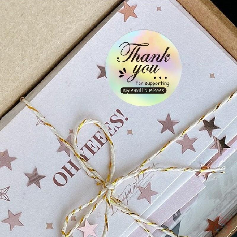 500Pcs/Roll Laser Thank You Kids Rewards Stickers - DIY Scrapbooks Album Decor Sealing Label Decals