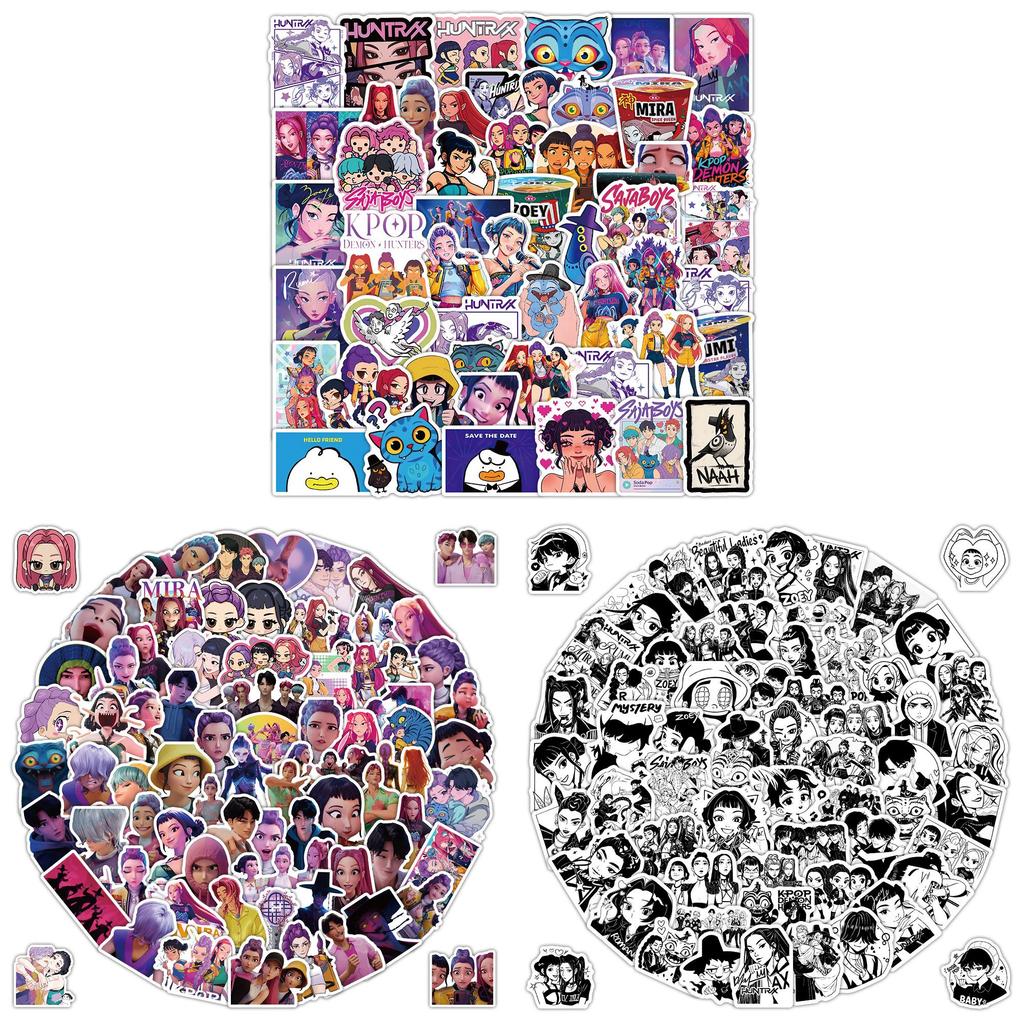 Hunter Girl Kpop Collectors Edition Water Bottle Stickers With Vibrant Printed Art For Teens
