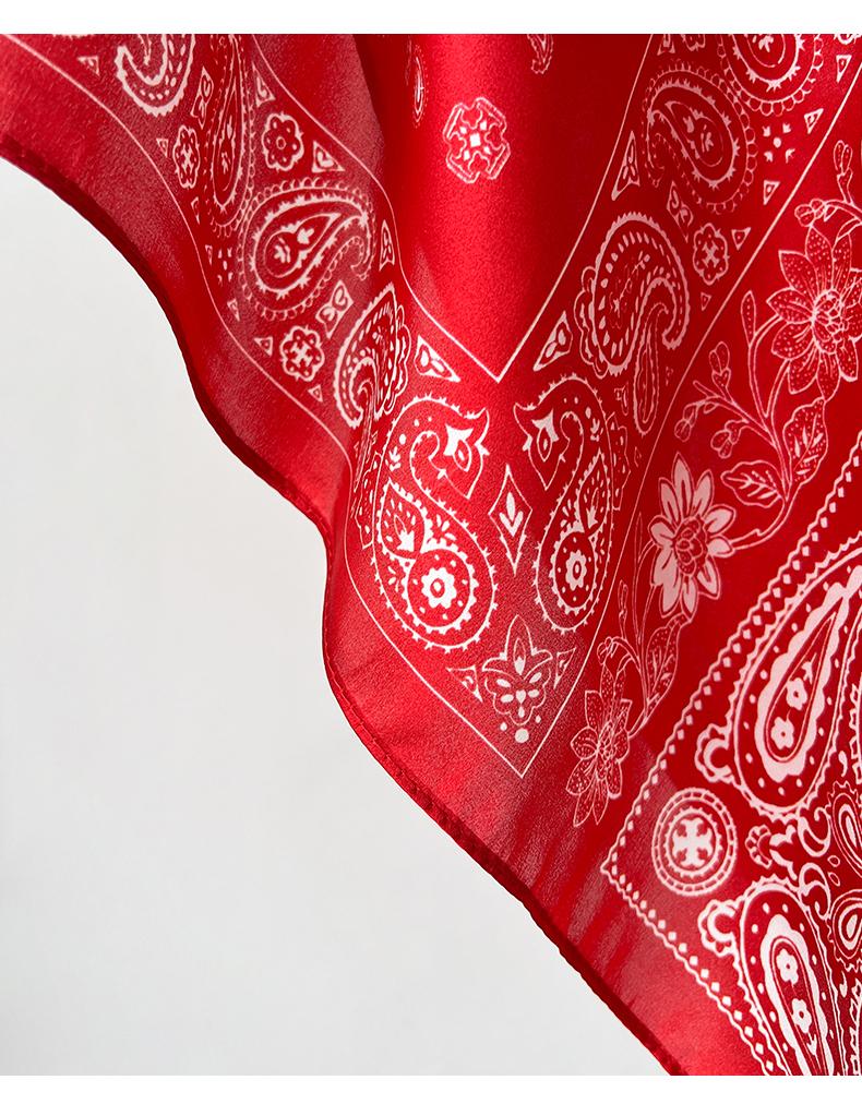 Women S Vintage Black Paisley Silk Square Scarf For Neck Decoration