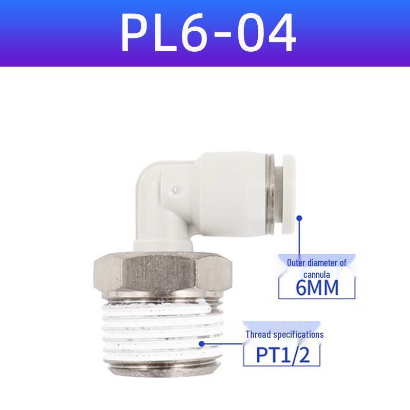 Yadake Pneumatic Threaded Quick Connect Elbow Fitting PL4/6/8/10/12-M5-01-02-03-04