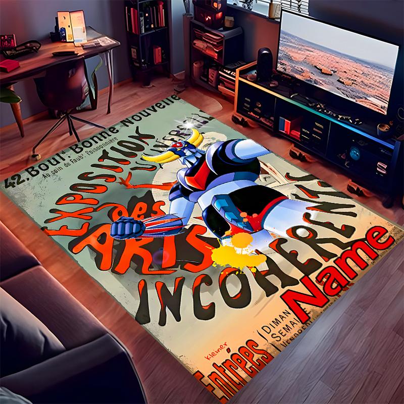 Custom personalization UFO Robo Grendizer Print Area Rug - Soft, Washable Non-Slip Indoor Mat,Living Room,Home&Office Decorative Rug