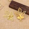 Gold Leaf Flower Connectors Iron Filigree Wraps Diy Scrapbook Home Decor Embellishments Metal Crafts