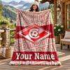 FC Spartak Moscow Custom Name Flannel Blanket Personalized Soft Warm Plush Throw Blanket Customized Gift for Family Friends