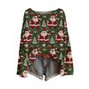ZJW One-Shoulder 3D Christmas Pullover Sweater