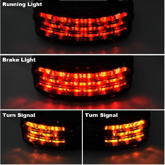 HDBUBALUS Tri-Bar Rear Fender LED Brake Tail Light Turn Signal Lamp Fit for Harley 2006-2009 Street Glide FLHX EFI FLHXI