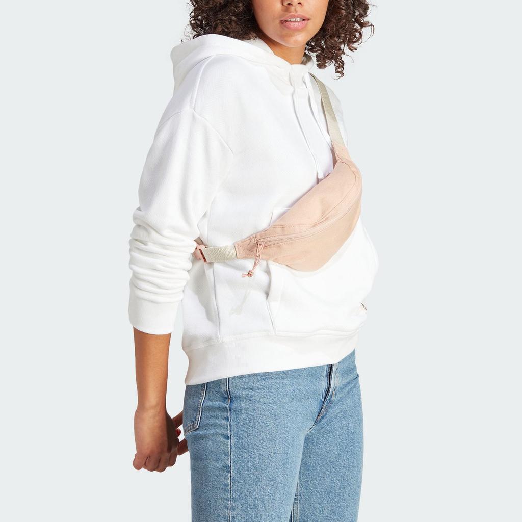 Adidas Jednobarevná sportovní ležérní mikina s kapucí dámská mikina bílá IU3173