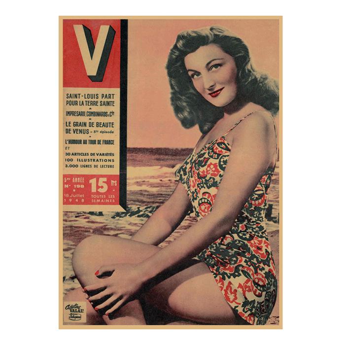 

Retro Star Illustration: Sexy Beauty Wall Poster for Bar or Cafe 29.7X42cm (A3 size)