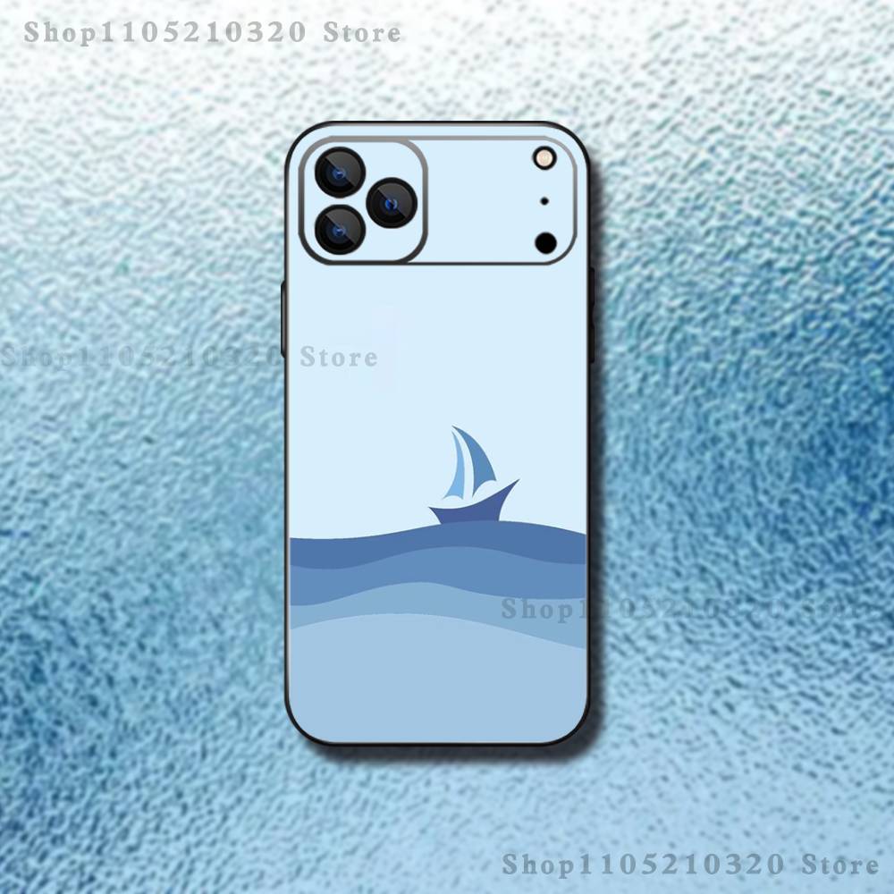 

Sailing Boat Art Phone Case For iPhone 17,16,15,14,13,12,11,Pro,Max,Plus,E,SE4,Air,Mini Black Soft Funda iPhone14Pro