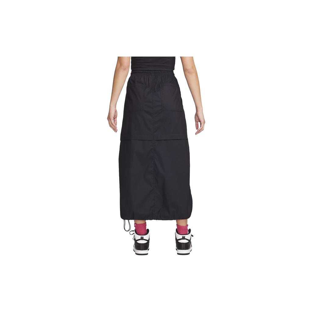 Nike Sportswear Logo Elastic Hem Casual Long Skirt Women skirts Black FV4970-010
