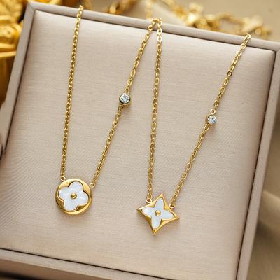 Titanium Steel Does Not Lose Colour Necklace Female Four-Leaf Clover Necklace Fashion High-Class Versatile Pendant Jewellery