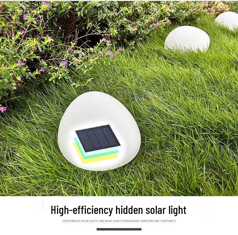 Outdoor Waterproof Solar Pebble Light: Seven-Color LED Lawn Lamp with Induction Control