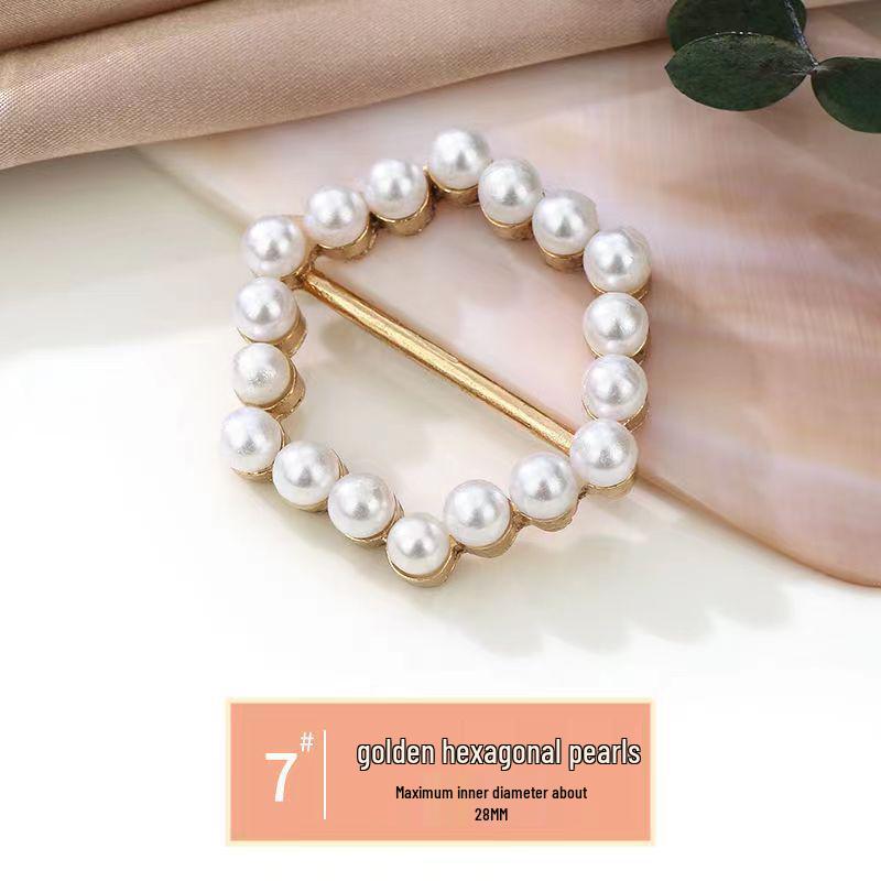 Pearl Diamond Decorative Knot Buckle for T-Shirt Hem and Scarves