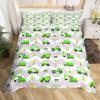 Truck Excavator Duvet Cover Set Queen Size for Kids Nursery Cartoon Tractor Engineering Vehicle Construction Theme Bedding Set