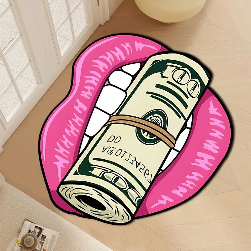 Sexy Lips Money Carpet, Durable And Easy-To-Clean Indoor/Outdoor Entry Mat, Bedside Rug For Bedroom Home Decor