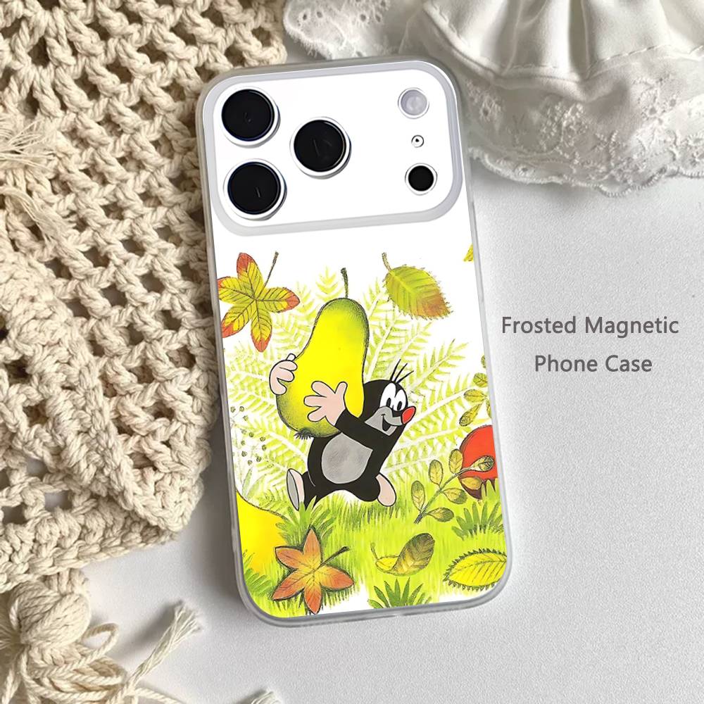 Cartoon Littles M-Mole Frosted Clear Magnetic Phone Case for iPhone 17,16,15,14,13,12,11 Pro,Max,Plus,Mini,Air,E