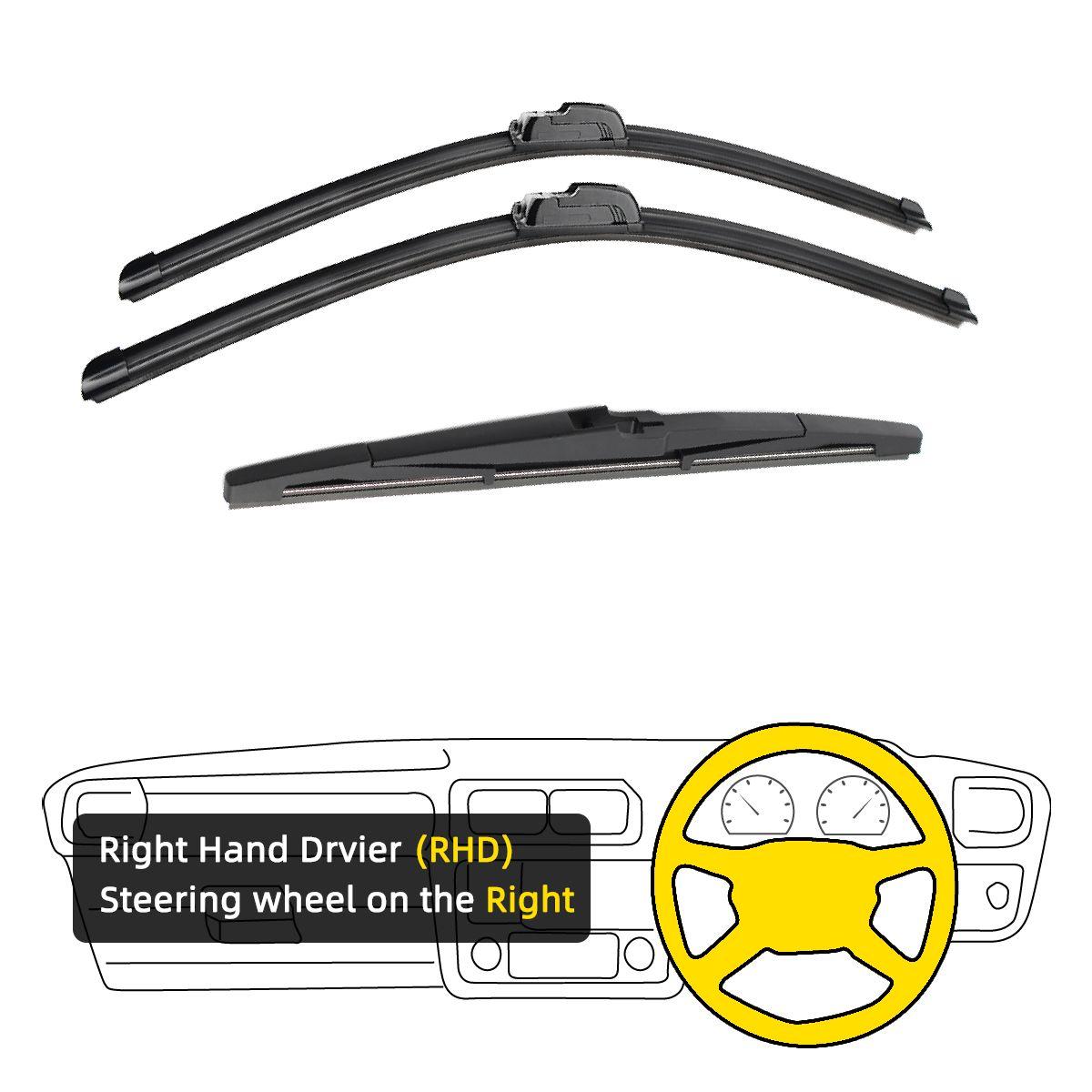 

3 шт. для SSangyong STAVIC 2013-2015 24 18 12 передние и задние щетки стеклоочистителя лобовое стекло резак для окон аксессуары 2013 2014 2015