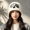 Autumn and Winter New Retro Abstract Crab Jacquard Loose Pile Knitted Hat for Men and Women Warm Contrast Color Personalized Cold Hat