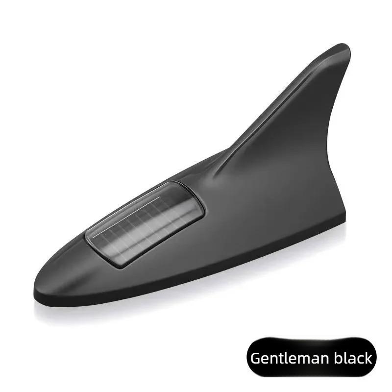 Car Solar LED Shark Fin Antenna Light Anti Collision Warning Lamp Universal Automobile Modeling Decorative Accessory
