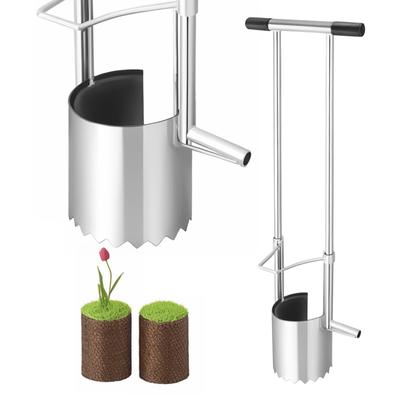 Bulb Planter Tool Long Handle Serrated Base Gardening Bulb Transplanter with Soft Grip Heavy Duty