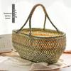 Bamboo Weave Vegetable Shopping Basket - Handmade, Handheld Kitchen Storage