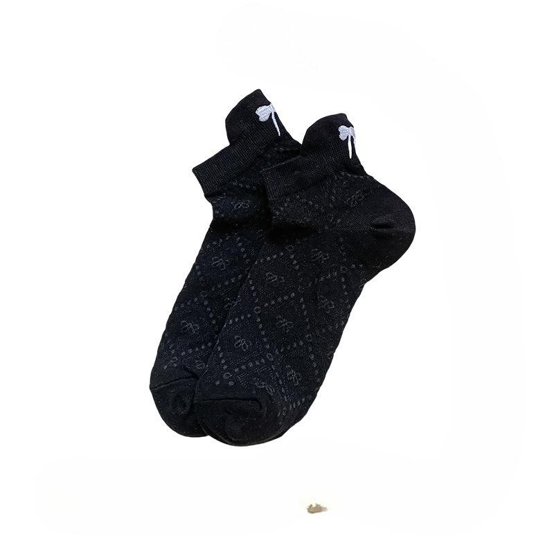 Socke Sommer Leichter Stil Kurz Baumwolle Geruchshemmend Antibakteriell Netzatmungsaktiv Weißes Band Ballett-Stil Mokassins für Mädchen