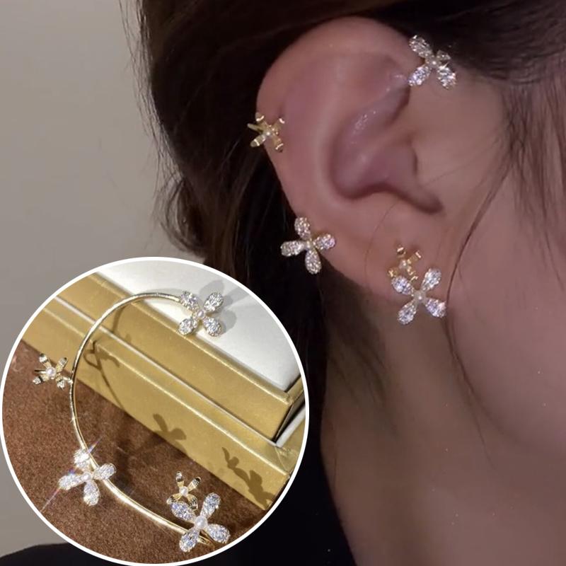 

1 шт. Блискуча кліпса для вух без пірсингу для жінок. Солодкі вишукані блискучі цирконові сніжні манжети. Сережки у французькому стилі. Ювелірні вироби H6926-A