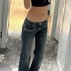 ZYLLO American Vintage Y2K Jeans for Women Sexy Slim Low-Waisted Wide Leg Denim Trousers Female Fashion Streetwear Flared Jean Pants
