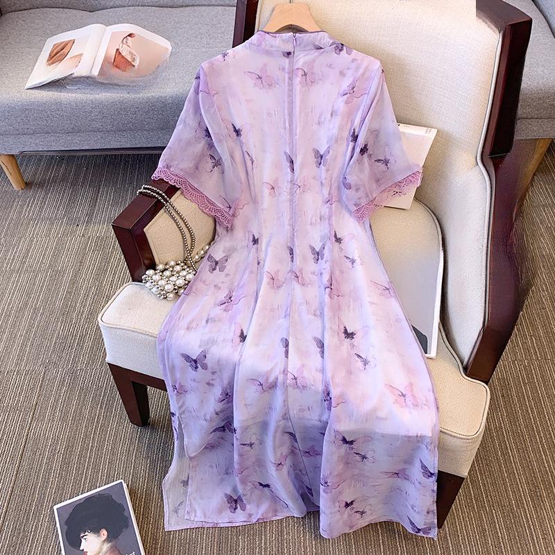 Vestido cheongsam chino retro de talla grande para mujer, estilo nacional, para jóvenes