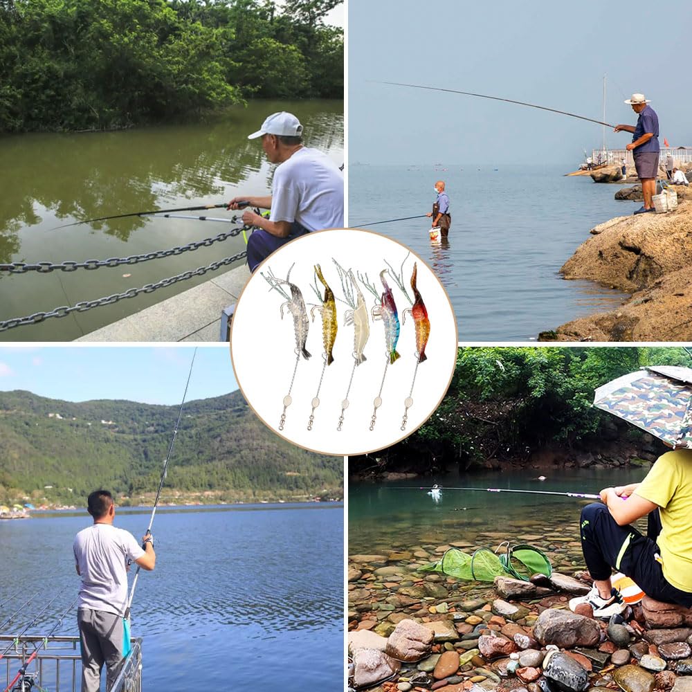 MINGTIANGH Shrimp Lure, Fishing Tackle Lure, Shrimp Worm, Set of