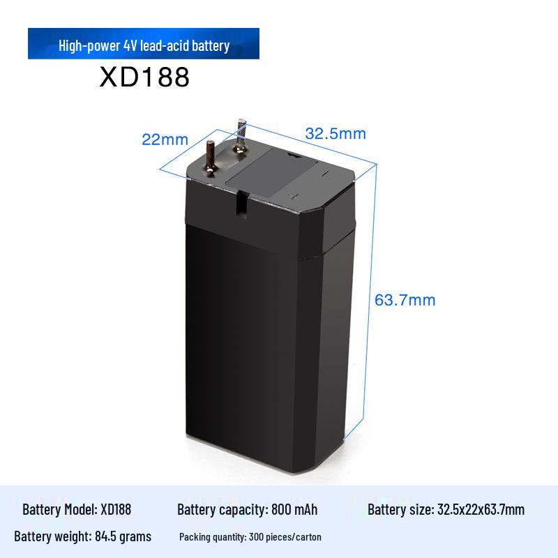 Universal 4V Lead-Acid Battery for Electric Mosquito Swatter, Spotlight, Flashlight, Headlamp, Desk Lamp, and Accessories