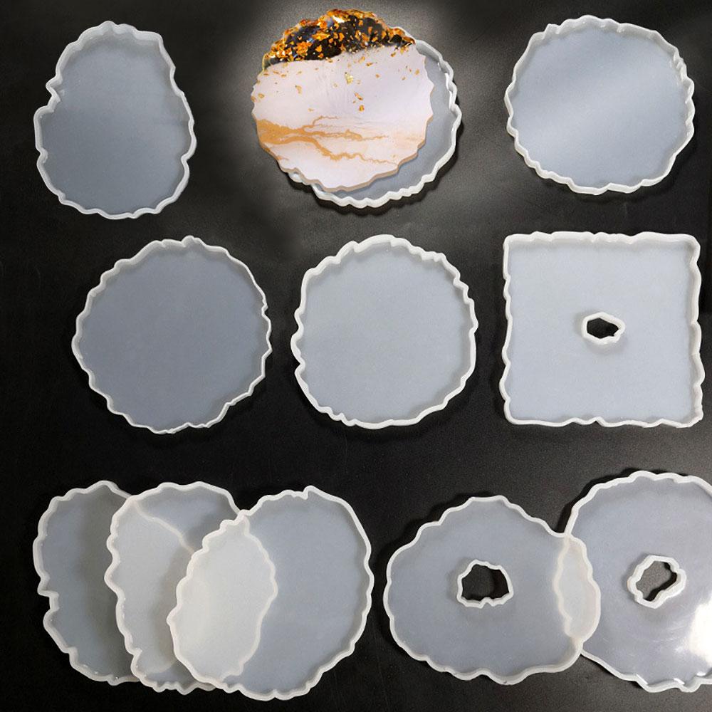 Silicone World DIY Coaster Resin Epoxy Mold Tea Coaster lrregular shape Resin Molds Silicone Wine Glass Coasters Epoxy Mould