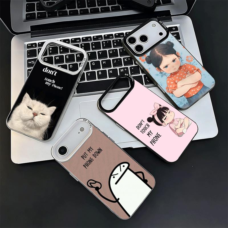 Funny Dont Touch My CallPhone Shockproof Phone Case for iPhone 17 Air 16 16E 15 Pro Max 14 Plus 13 Mini 12 Back Cover Anti Fall