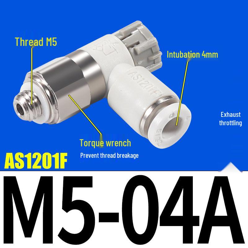 SMC AS1201F Pneumatic Speed Control Valve - Adjustable Throttle Push-Lock Fitting for Cylinder Control