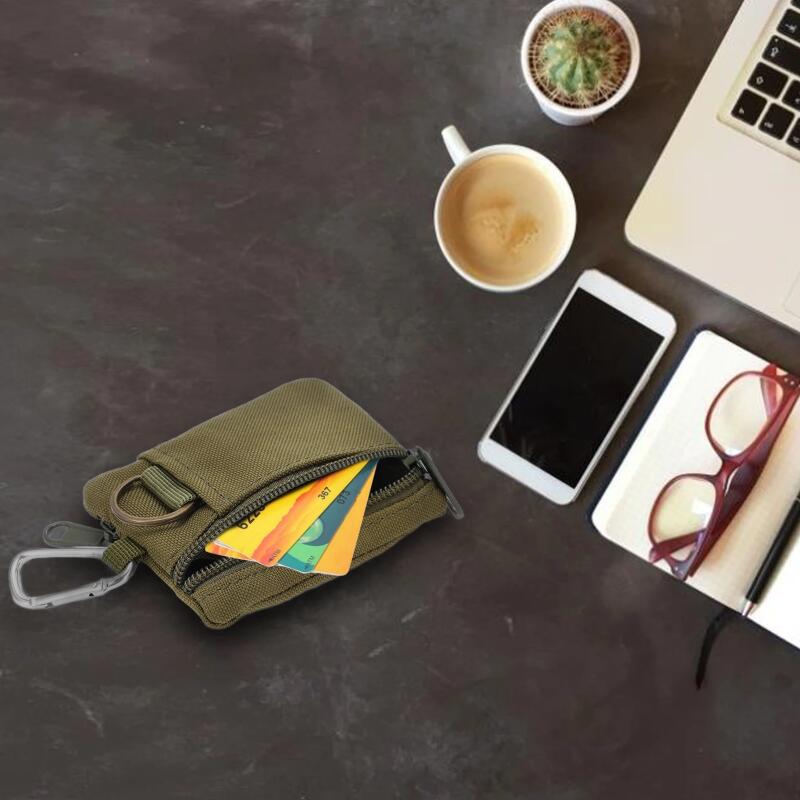 Mini Portofel Plic EDC pentru Carduri Cheie de Exterior Mini Portofel Portabil Plic EDC Geantă Portmoneu cu Carabină
