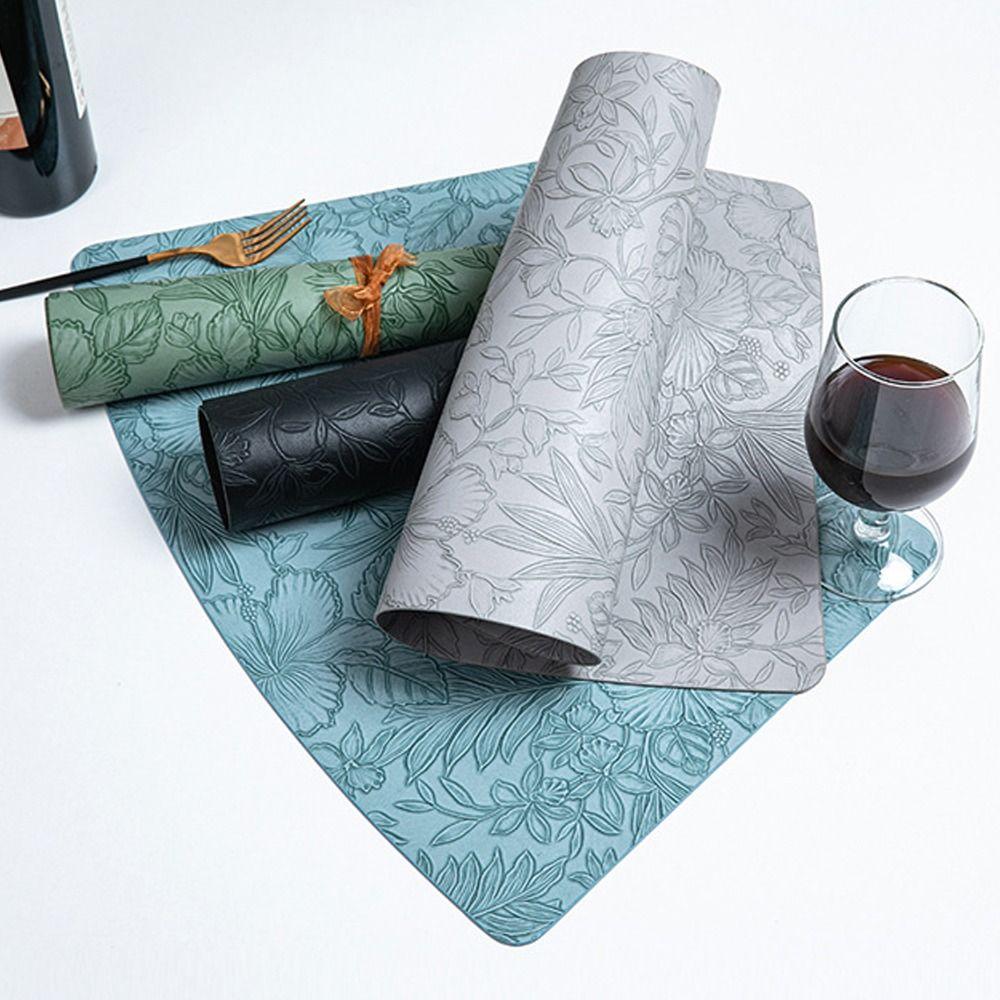 Anti Slip Dining Table Place Mats PU Leather Table Protective Pads New Placemats  Hotel