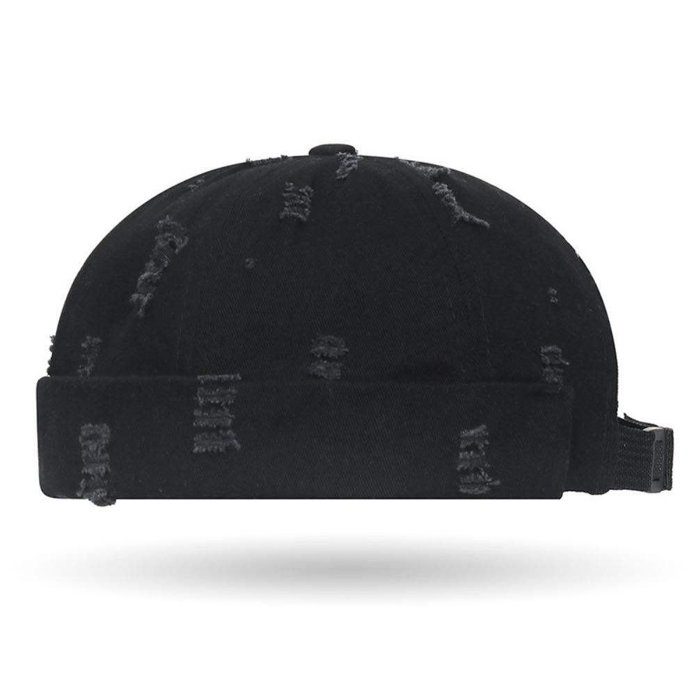 Fashion Broken Hole Beanie Hat Adjustable Cotton Landlord Hat Retro Breathable Hip Hop Cap Men Women