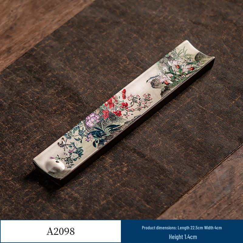 Guochao River & Mountain Ceramic Incense Holder - Retro Incense Stick Tray for Indoor Use