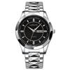 Langjue Watch Alloy Steel Belt Quartz Watch Luminous Polygonal Dial Watch Calendar Fashion Couple Watch