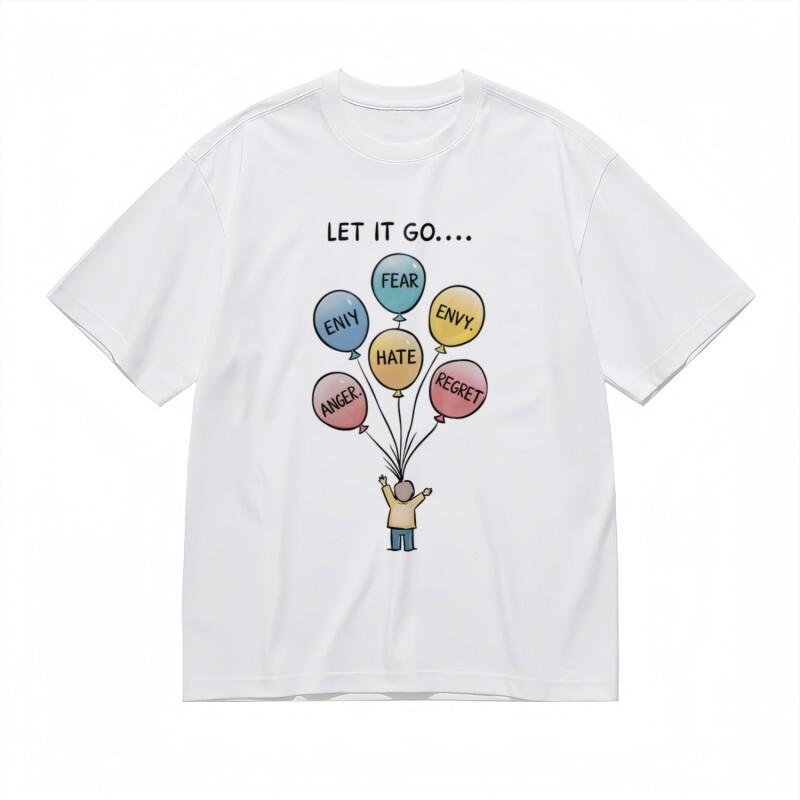 

Women s Trend Breathable Classic T-Shirt Releasing Negative Energy Design Tee L