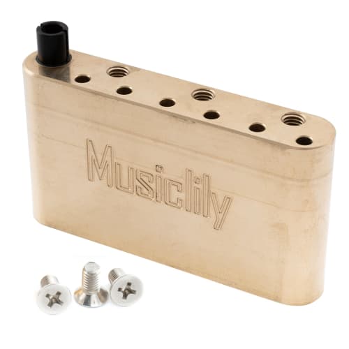 Musiclily Ultra Brass 41mm Tremolo Block (10.5mm String Pitch) for PRS SE-Style Electric Guitar Tremolo Bridges