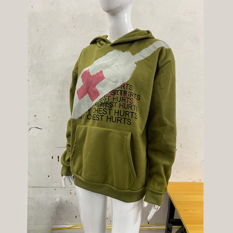 European and American personalized printed long sleeved retro street trend Y2K hoodie