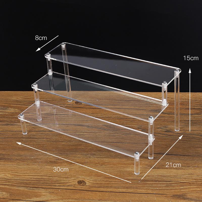 Clear Acrylic Tiered Display Stand for Figurines, Dolls & Jewelry
