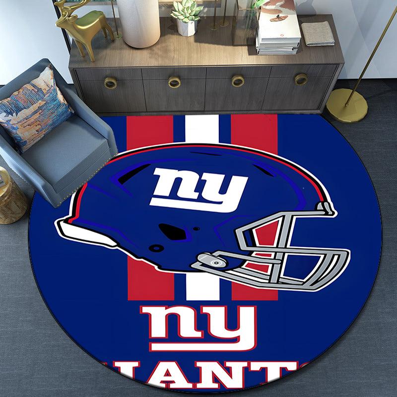 New York Logo Round Rug for Livingroom,Bedroom, Palyroom, Chair Rug, Area Rug, Circle Carpet, Large Size Fan Christmas Gift