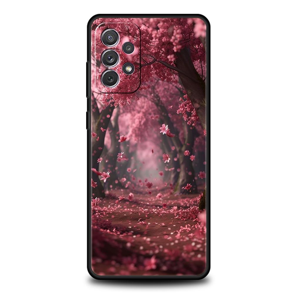 Pink Spring Cherry Blossoms Phone Case For Samsung Galaxy A17 A07 A55 A35 A25 A15 A05 A33 A31 A21s A13 A41 A73 A53 A51 A71 Cover