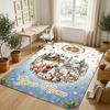 Christmas Theme Crystal Velvet Rug Personalized Custom Name Text Soft Floor Mat Home Decor