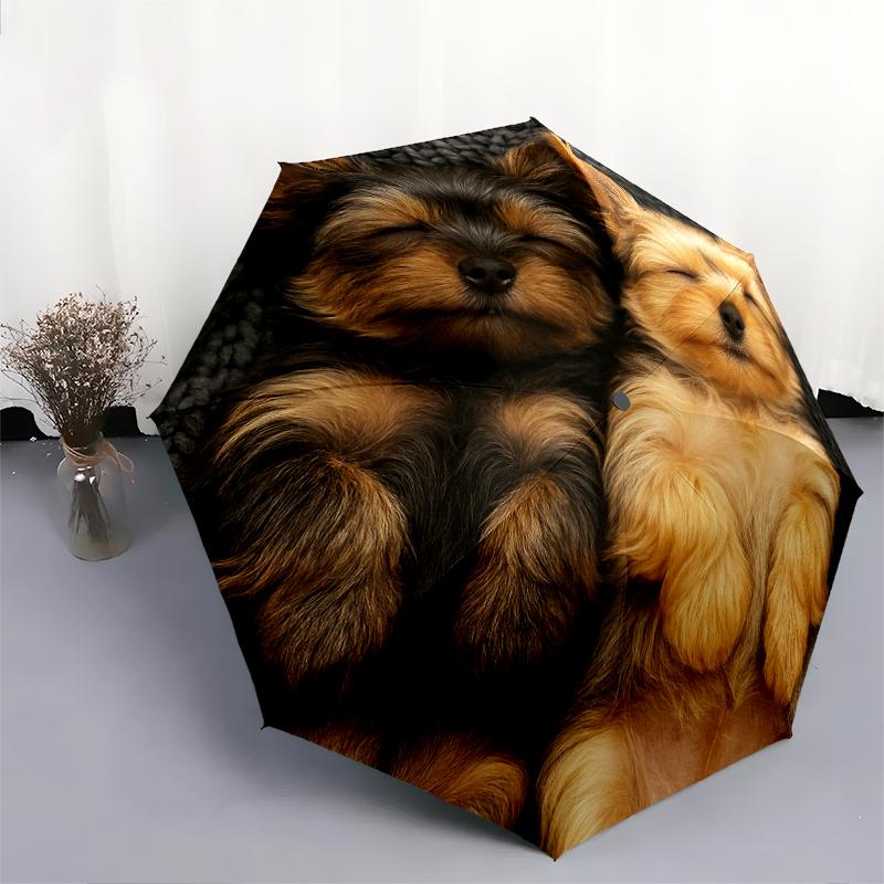 1 st Automatiskt Fällbart Paraply - Tecknat Mönster, Bärbar & Vikbar Design med 8 Ribbor, Jul- Födelsedagspresenter