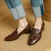 Fashion 2025 Spring Cowhide Women Shoes Round Toe Chunky Heel Women Pumps Shoes for Women Genuine Leather Loafers Tassels Ladies Shoes